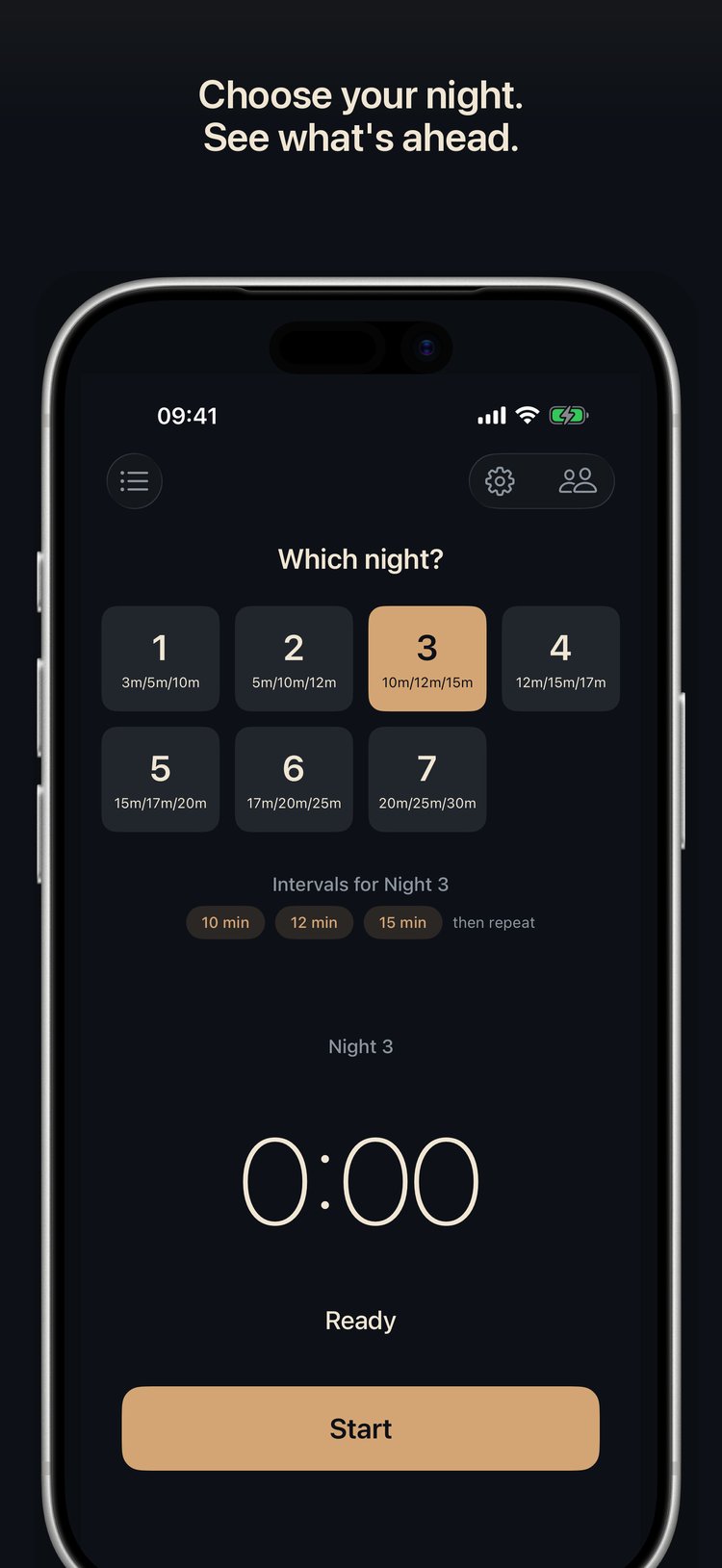 Baby Sleep Trainer home screen